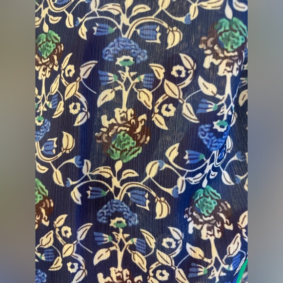 Cezele Short Sleeve Floral Stripe Blouse M - Picture 3 of 6